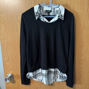 A. Byer Black and White Women's Top